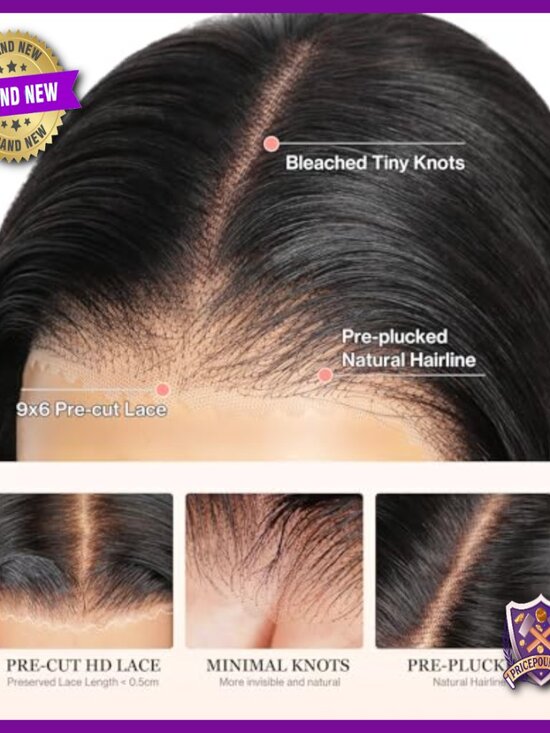 Glueless Human Hair Lace Front Wig with Curtain Bangs 18 Inch main image 6